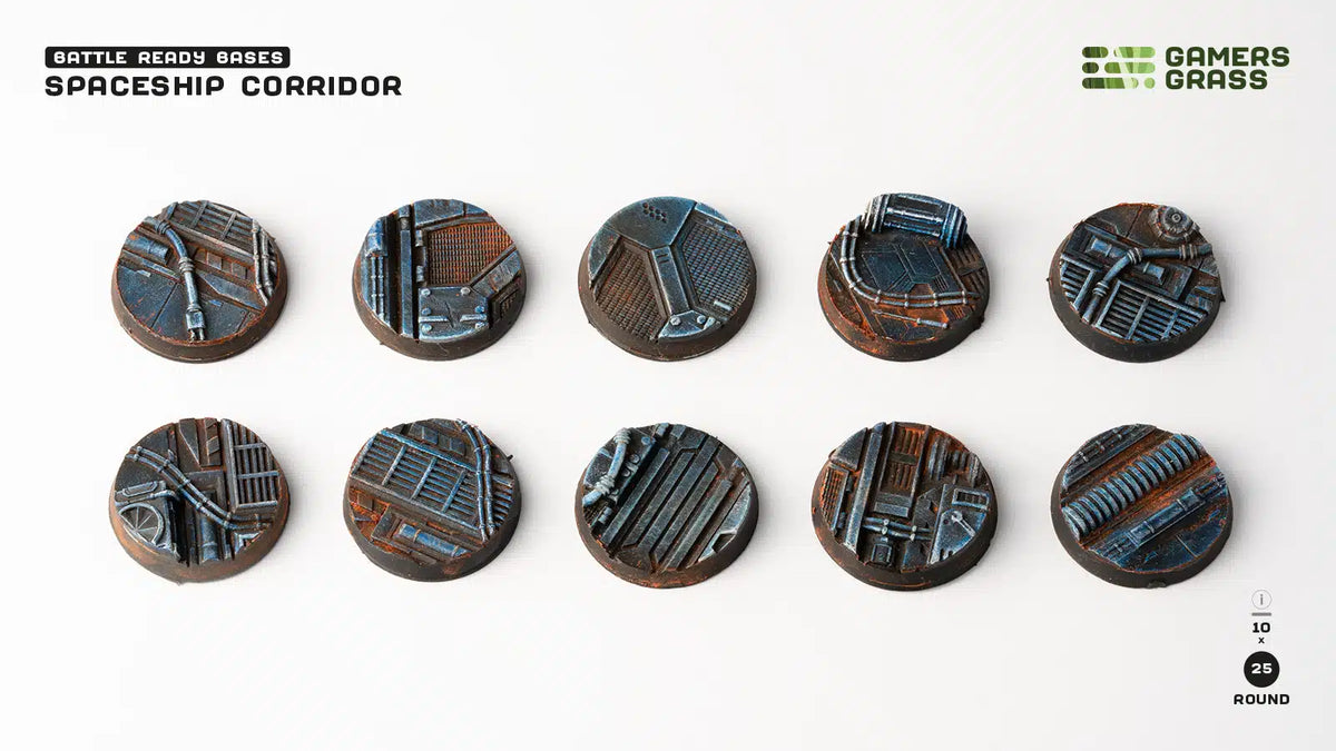 Gamers Grass Spaceship Corridor Bases 25mm