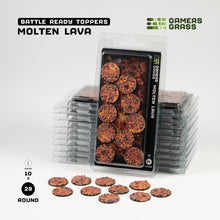Load image into Gallery viewer, Gamers Grass Battle Ready Toppers - Molten Lava 28mm Round
