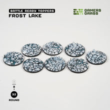 Load image into Gallery viewer, Gamers Grass Battle Ready Toppers - Frost Lake 32mm Round