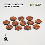 Gamers Grass Battle Ready Toppers - Molten Lava 25mm Round