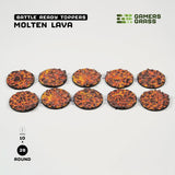 Gamers Grass Battle Ready Toppers - Molten Lava 28mm Round