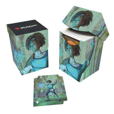 MTG Duskmourn 100+ Deck Box featuring Zimone, Mystery Unraveler (Commander)