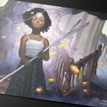 Load image into Gallery viewer, Magic: The Gathering Duskmourn Standard Playmat - Aminatou, Veil Piercer (Commander)