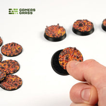Load image into Gallery viewer, Gamers Grass Battle Ready Toppers - Molten Lava 28mm Round