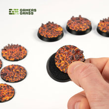 Load image into Gallery viewer, Gamers Grass Battle Ready Toppers - Molten Lava 32mm Round