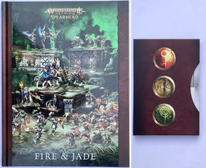 Age Of Sigmar Fire And Jade Rulebook and Cards