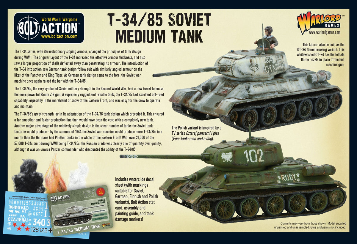 Bolt Action T-34/85 Medium Tank