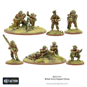 Bolt Action British Support Group (HQ, Mortar & MMG)