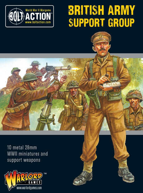 Bolt Action British Support Group (HQ, Mortar & MMG)