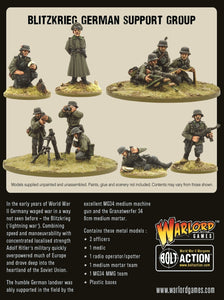 Bolt Action Blitzkreig German Support Group (HQ, Support & MMG)