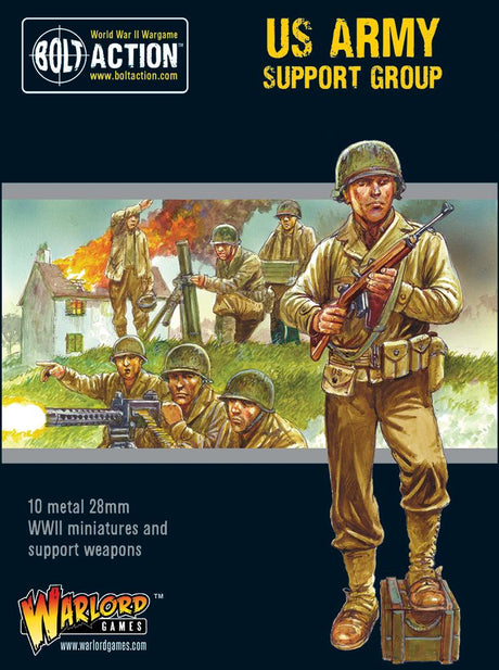 Bolt Action US Army Support Group (HQ,mortar & MMG)
