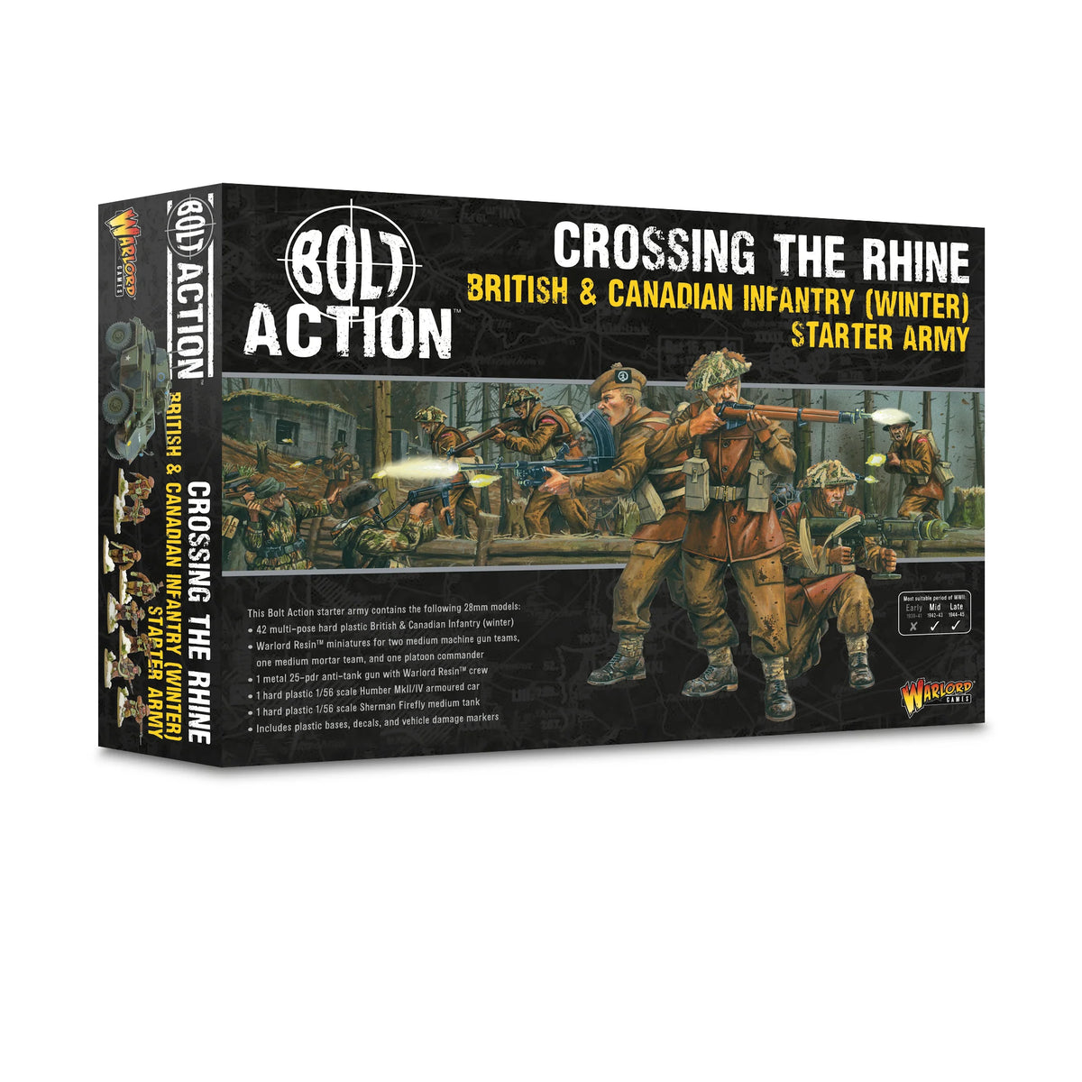 Bolt Action Crossing the Rhine British & Canadian Infantry Winter Starter Army