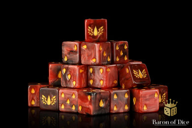 Baron Of Dice Blood Soaked Angels Square Corner 16mm Dice X25