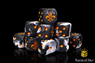 Baron Of Dice Fleur De Lis Heritage Round Corner 16mm Dice X25