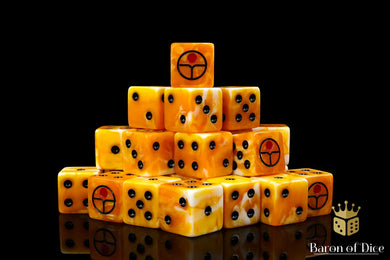 Baron Of Dice Universal Peace Ochre Square Corner 16mm Dice X25
