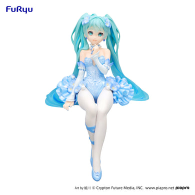 Hatsune Miku Noodle Stopper Figure - Flower Fairy Nemophila Pail Blue Color