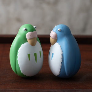 The Boy and the Heron - Blue and Green Parakeet Tilting Figures Set