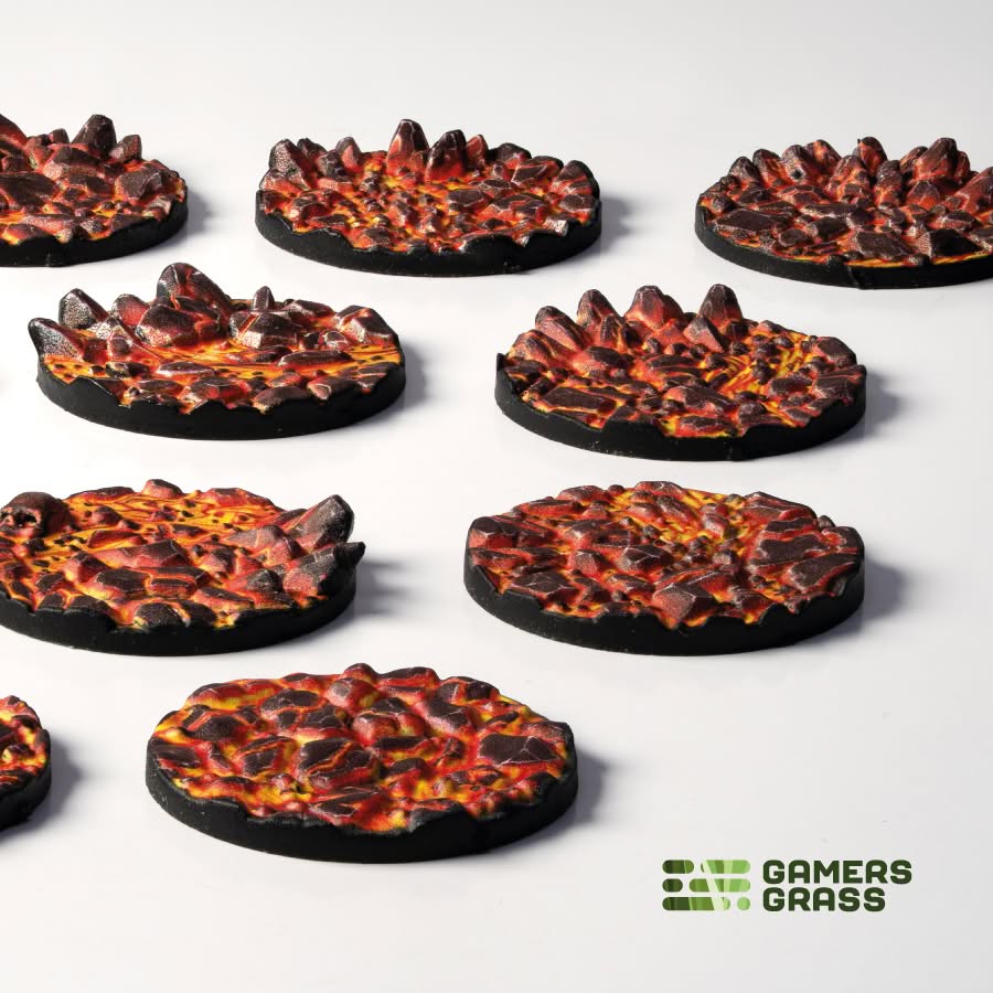 Gamers Grass Battle Ready Toppers - Molten Lava 25mm Round