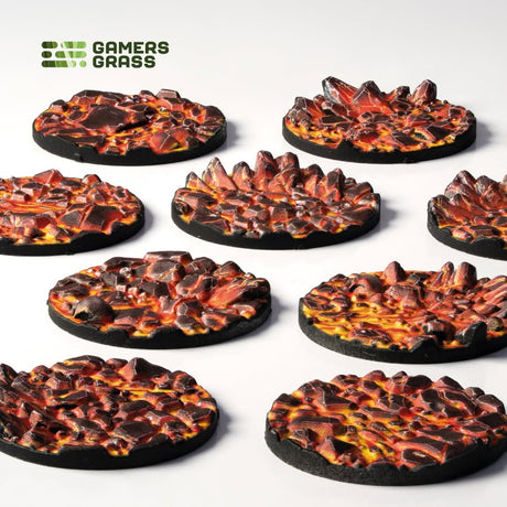 Gamers Grass Battle Ready Toppers - Molten Lava 28mm Round