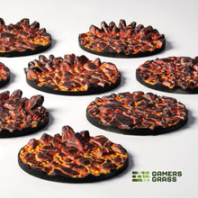 Load image into Gallery viewer, Gamers Grass Battle Ready Toppers - Molten Lava 32mm Round