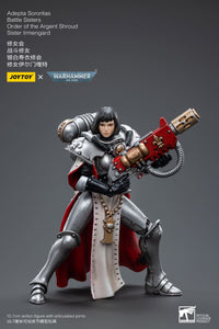 JOYTOY Warhammer 40k Figurine Adepta Sororitas Sœurs de Bataille Ordre du Linceul d'Argent Sœur Irmengard