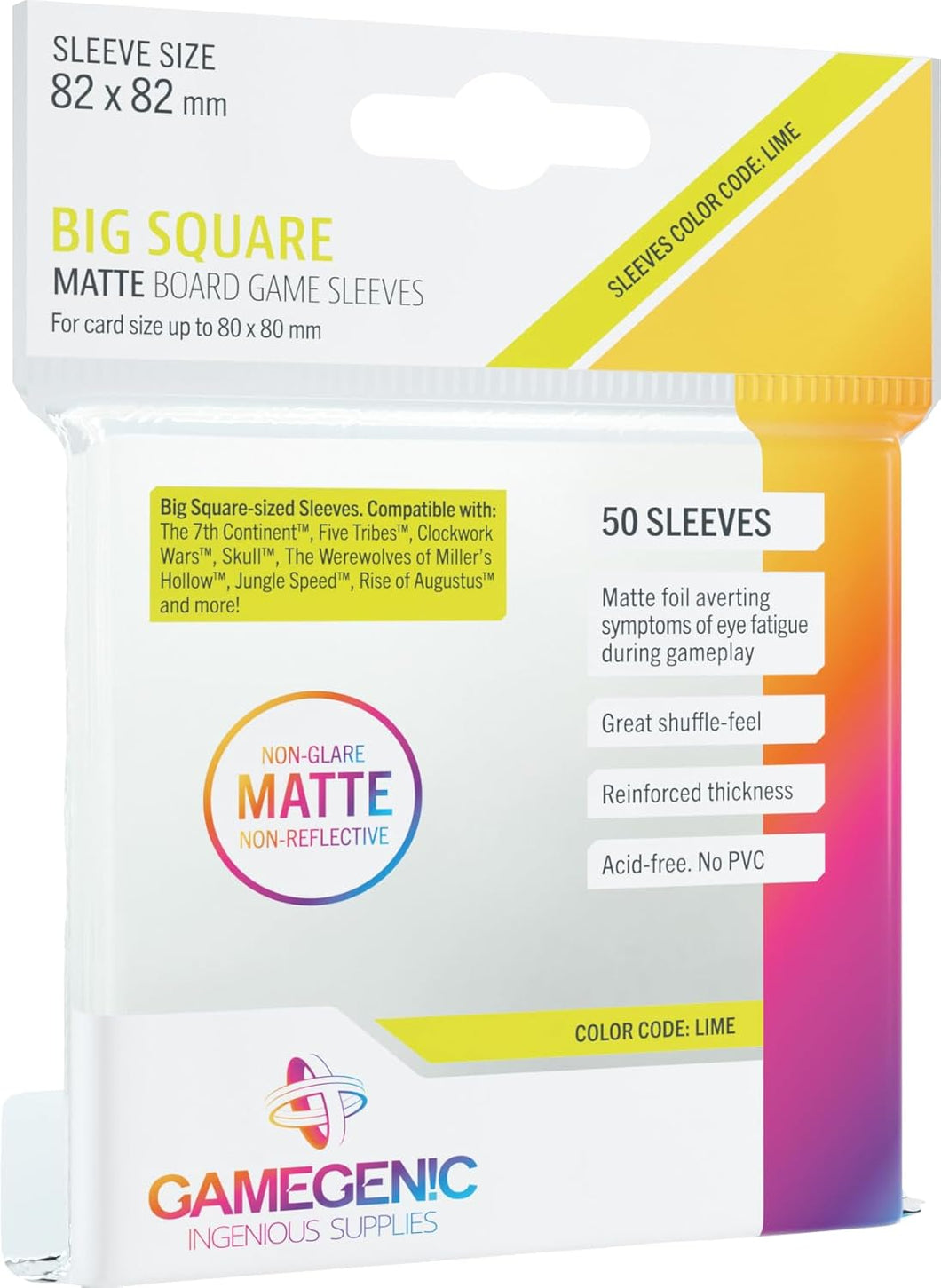 Gamegenic Matte Big Square-Sized Sleeves 82x82mm (50 ct)