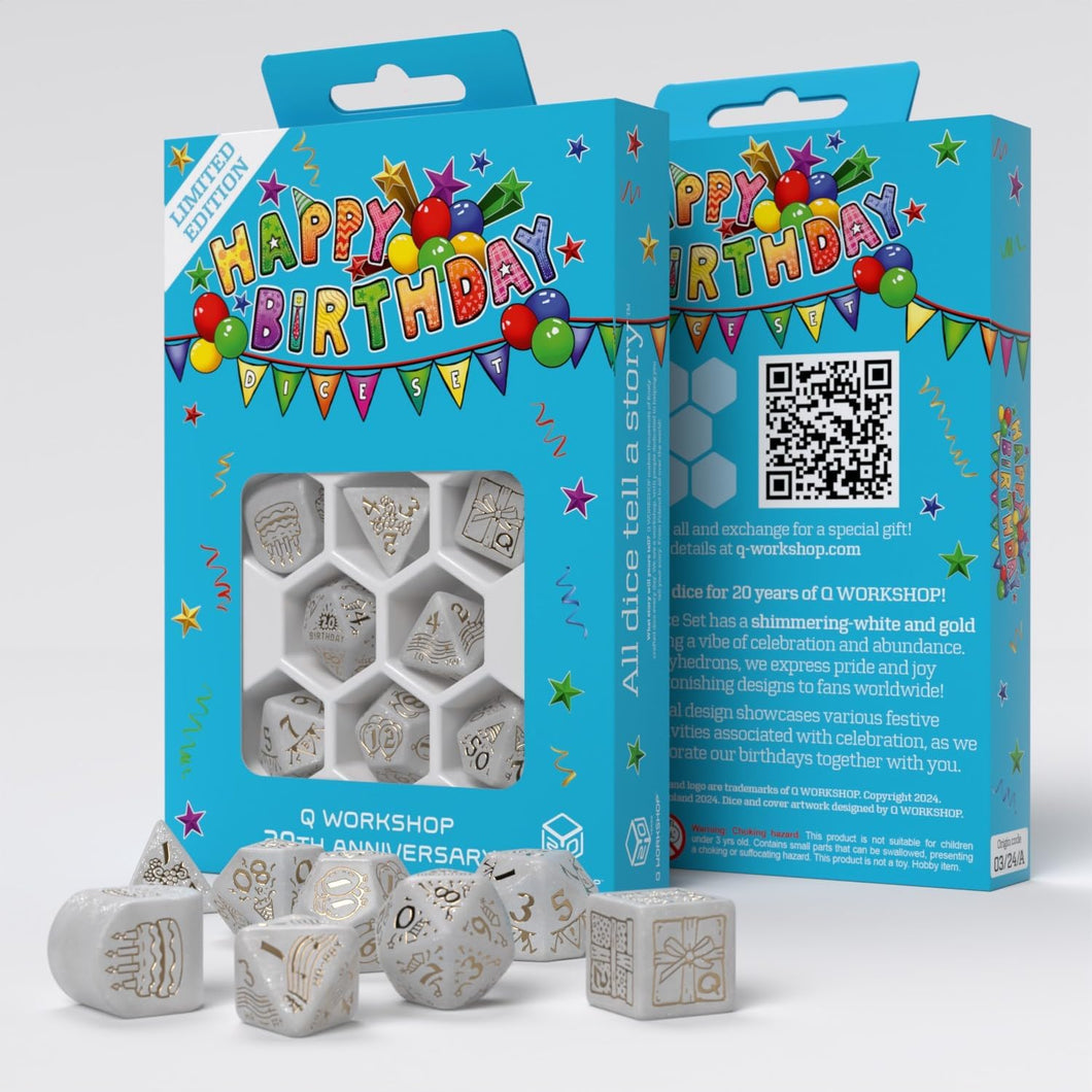 Q-Workshop Dice 20th Anniversary Happy Birthday Dice Set