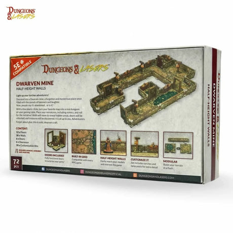 Dungeons & Lasers Dwarven Mine Half-Height Walls Terrain