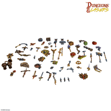 Load image into Gallery viewer, Dungeons &amp; Lasers Miniatures Adventurer&#39;s Gear Set