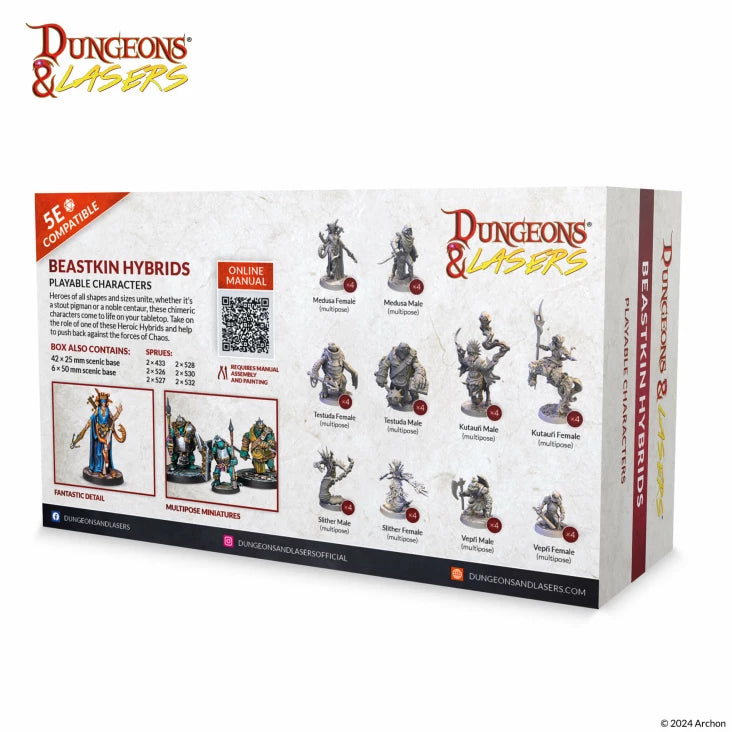 Dungeons & Lasers Miniatures Beastkin Hybrids Playable Characters