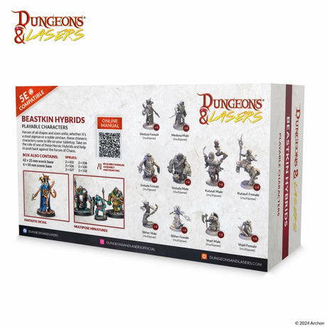 Dungeons & Lasers Miniatures Beastkin Hybrids Playable Characters