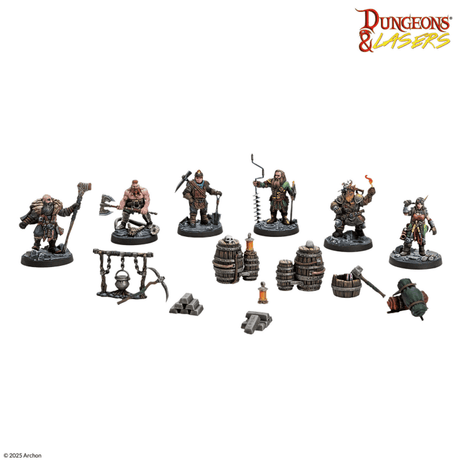 Dungeons & Lasers Miniatures Dwarven Miners
