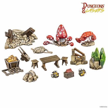 Dungeons & Lasers Dwarven Mine Props