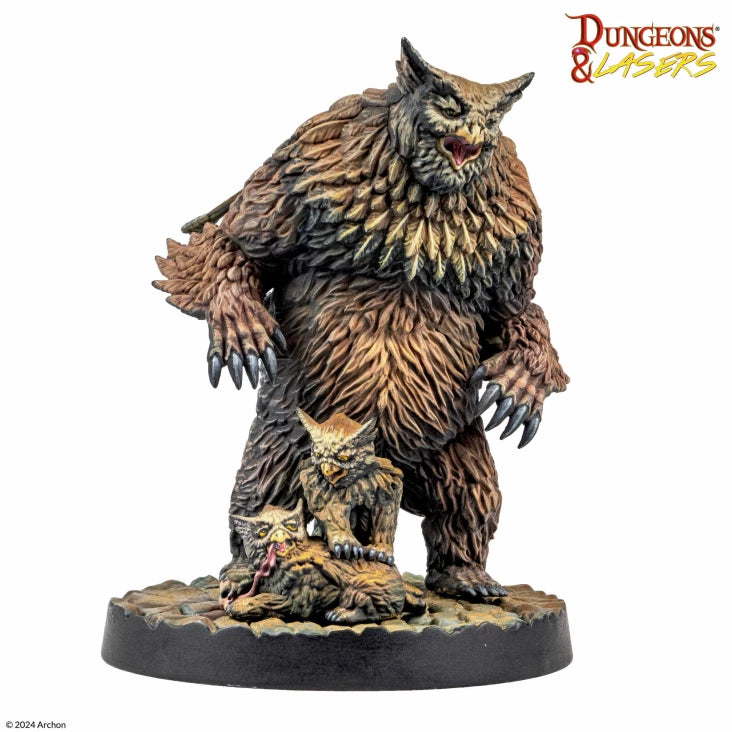 Dungeons & Lasers Miniatures Owlbear Family