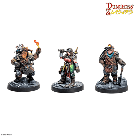 Dungeons & Lasers Miniatures Dwarven Miners