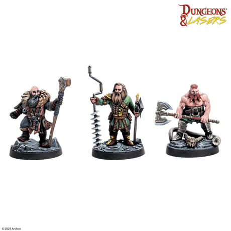 Dungeons & Lasers Miniatures Dwarven Miners