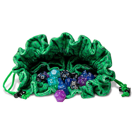 Fanroll Dragon Storm Velvet Compartment Dice Bag - Green Dragon Scales