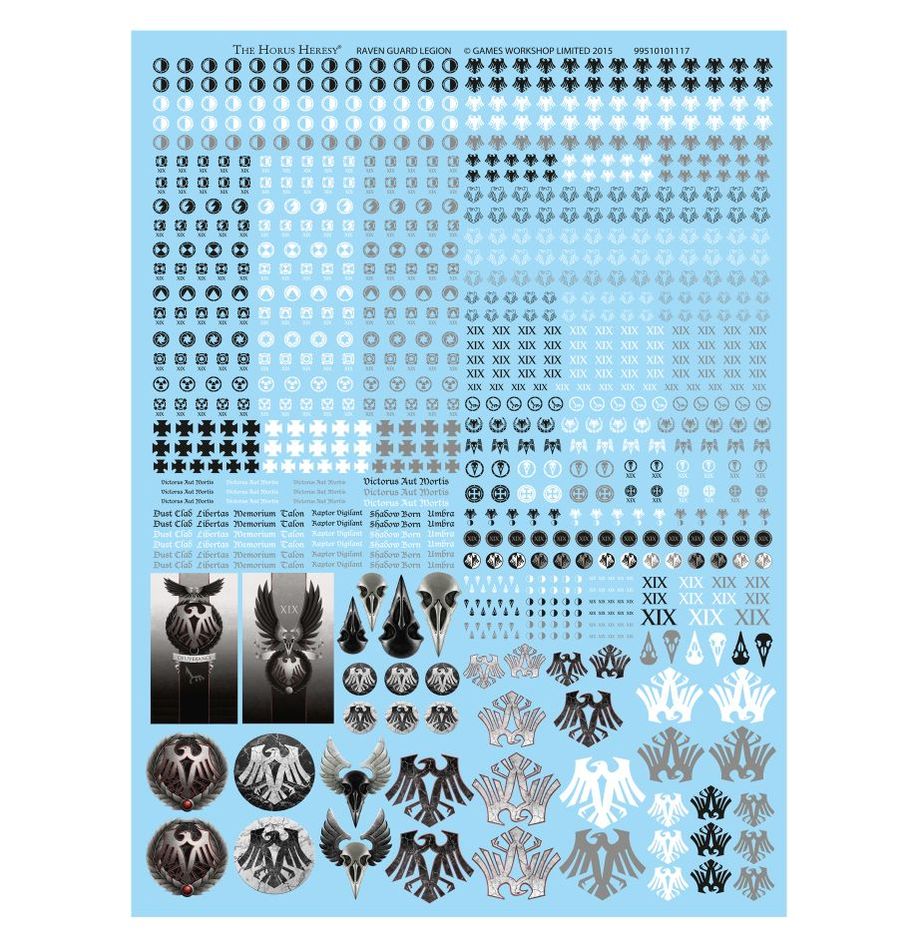 Horus Heresy Raven Guard Legion Transfer Sheet