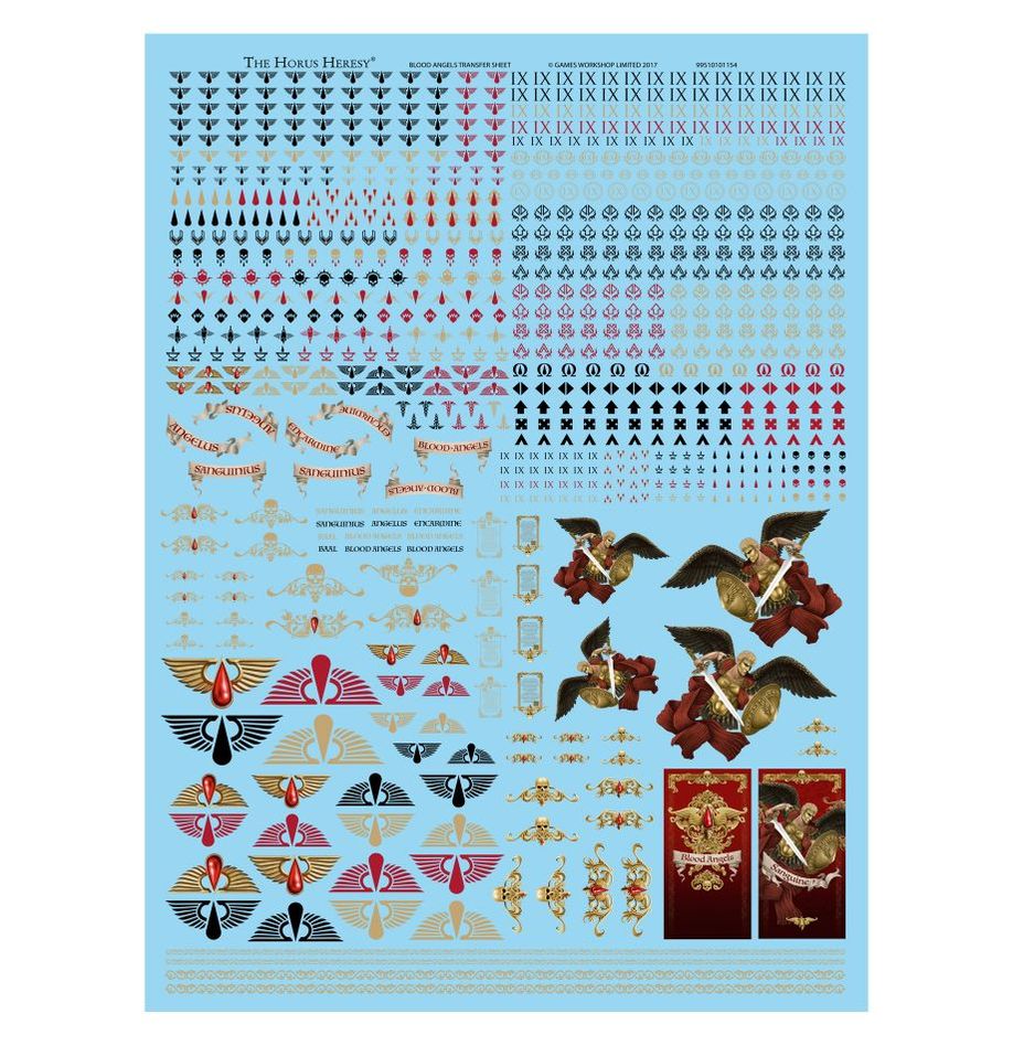 Horus Heresy Blood Angels Legion Transfer Sheet
