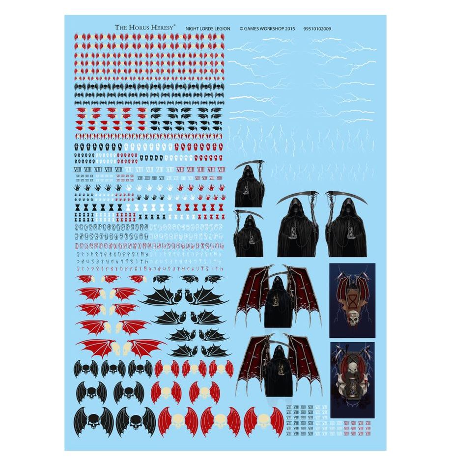 Horus Heresy Night Lords Legion Transfer Sheet