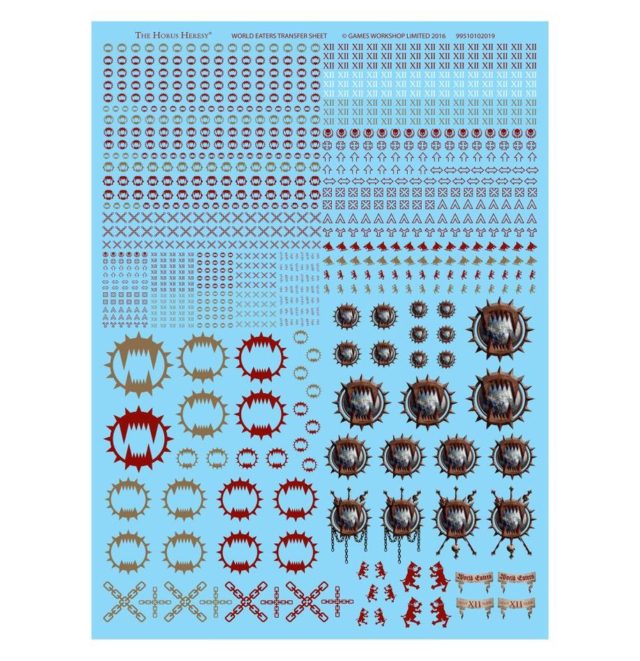 Horus Heresy World Eaters Legion Transfer Sheet