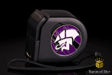 Load image into Gallery viewer, Baron Of Dice Wargaming Tape Measure Coin Compatible Alien Purple