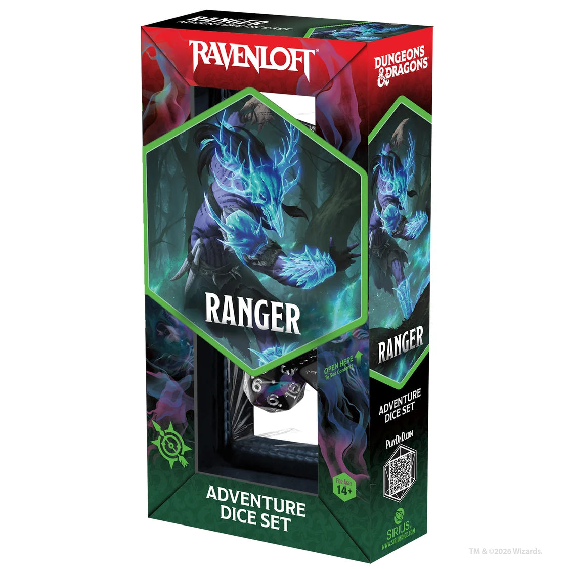 Dungeons & Dragons Adventure Dice by Sirius Dice: Ranger (Black, Blue)