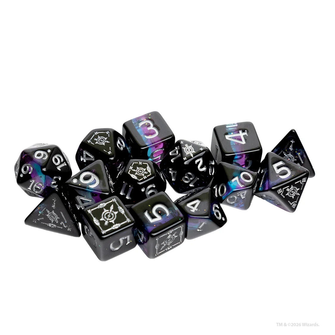 Dungeons & Dragons Adventure Dice by Sirius Dice: Ranger (Black, Blue)