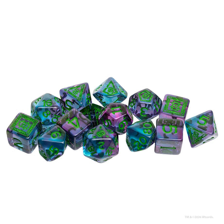 Dungeons & Dragons Adventure Dice by Sirius Dice: Warlock (Purple, Green)