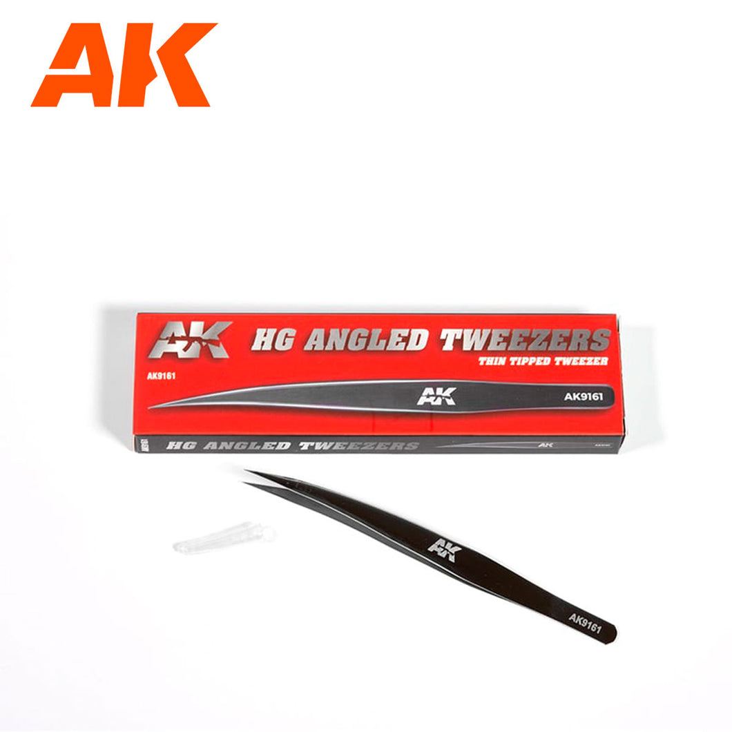 AK Interactive HG Angled Tweezers 01 (Thin Tipped)