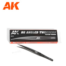 Load image into Gallery viewer, AK Interactive HG Angled Tweezers 02 (Flat-End)