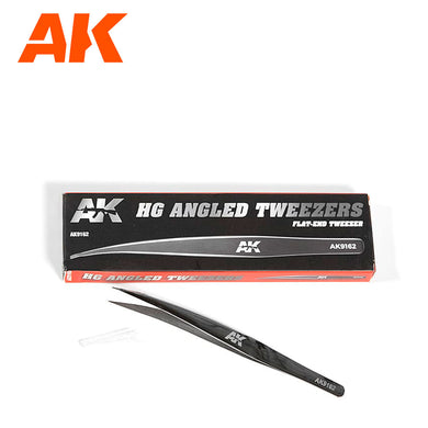 AK Interactive HG Angled Tweezers 02 (Flat-End)