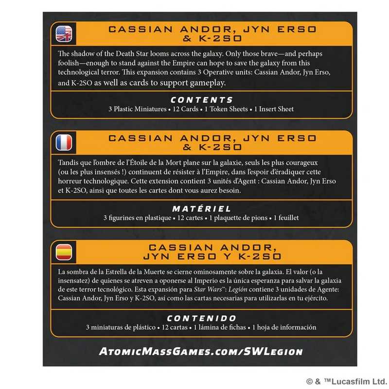 Star Wars: Legion - Cassian Andor, Jyn Erso & K-2SO
