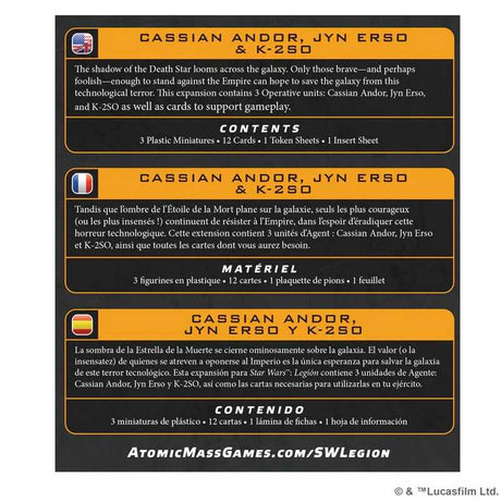 Star Wars: Legion - Cassian Andor, Jyn Erso & K-2SO